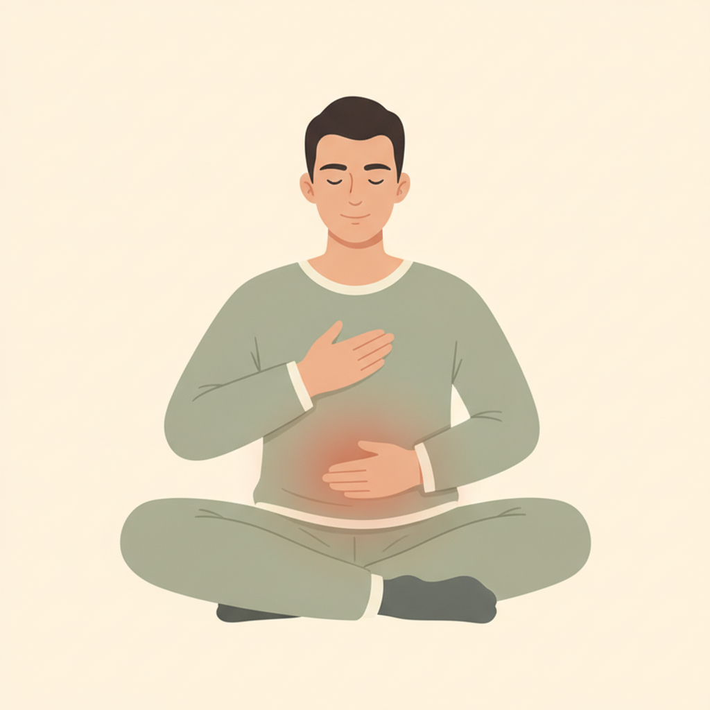 Illustration of a person doing diaphragmatic breathing