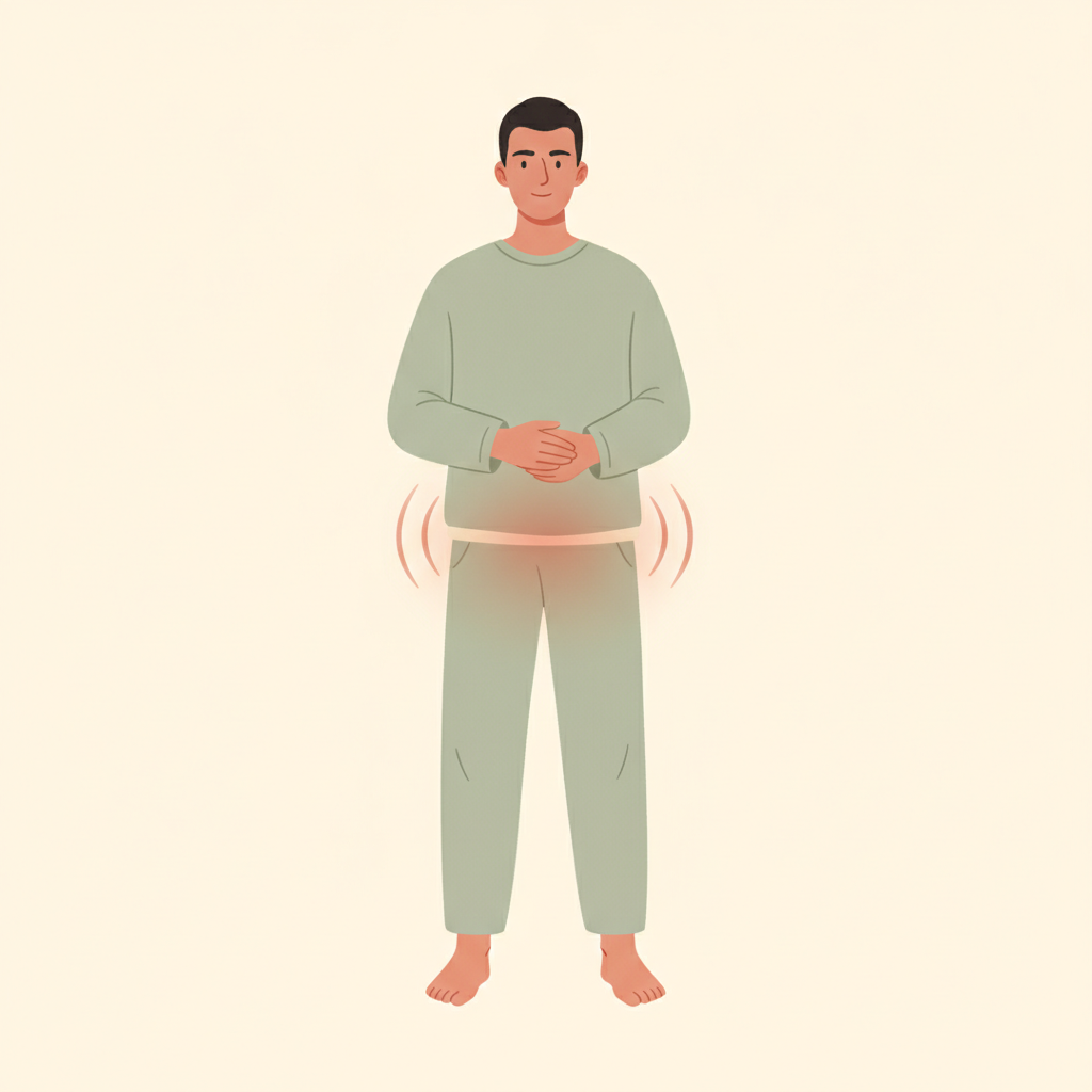 Illustration of a person practicing pelvic-floor awareness